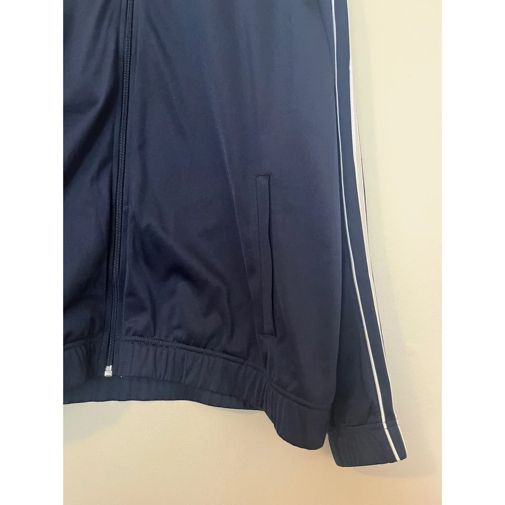 NIKE Men's Zip Up Track Jacket Y2K 2000s Swoosh Logo Striped Sleeve‎ Navy | XL